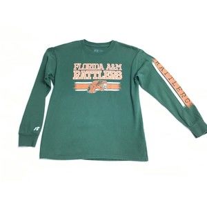 FAMU Florida A&M University Russell Athletics Boy's Green Long Sleeved Tshirt 8M